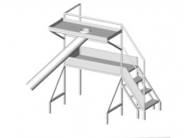 Plataforma com Chute escada de Aço Inox 304